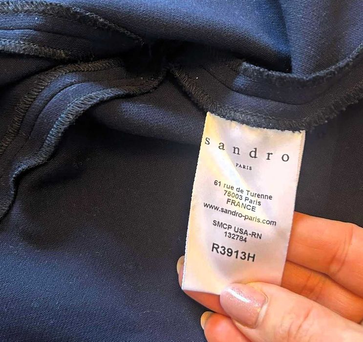 Sandro Paris oryginalna granatowa sukienka mini koktajlowa  r. XS