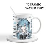 Керамічні чашки з Хацуне Міку Hatsune Miku с керамічними підставками
