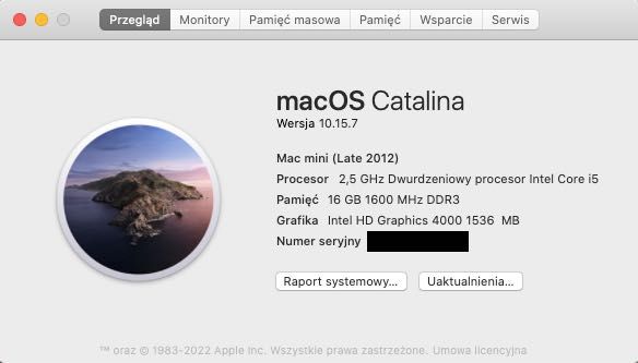 Apple Mac mini 2012 i5 2,5GHz A1347 SSD 500Gb RAM 16Gb, MacOs Windows