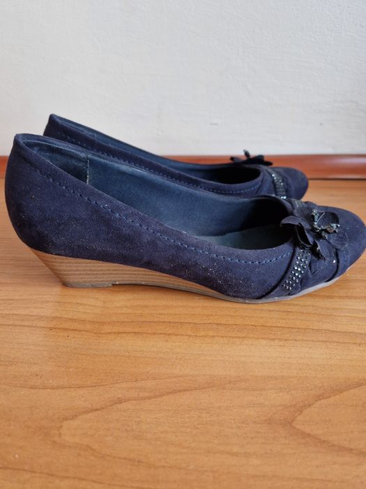 Baleriny na platformie granatowe - Graceland 37