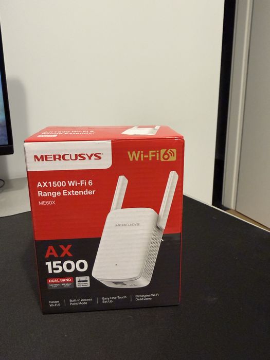 Repeater, wzmacniacz sygnału WiFi 6 Mercusys ME60X AX1500