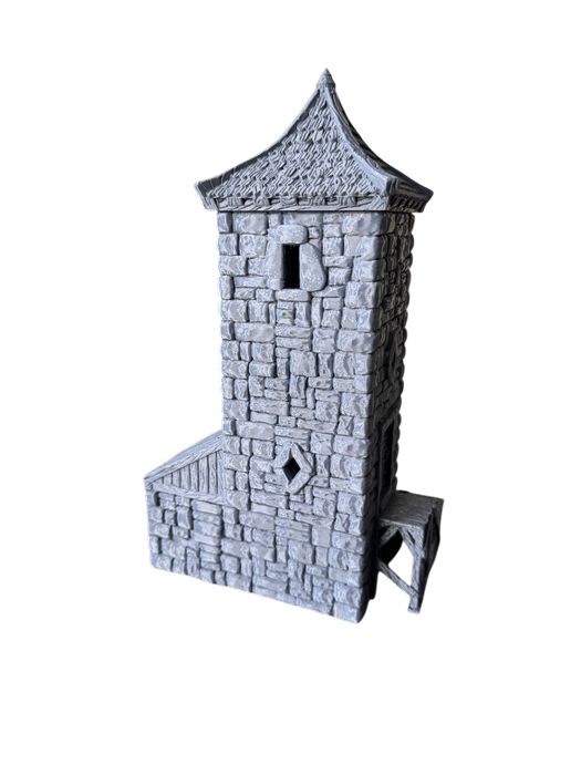 Kamienna wieża strażnicza, wysoka, druk 3D do gier bitewnych