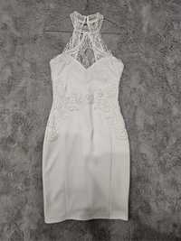 Biała krótka mini sukienka 36