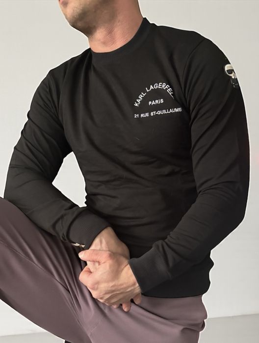 WYPRZEDAŻ!!Bluza męska 2-nitowa cienka longsleeve KARL M,L OSTATNIE