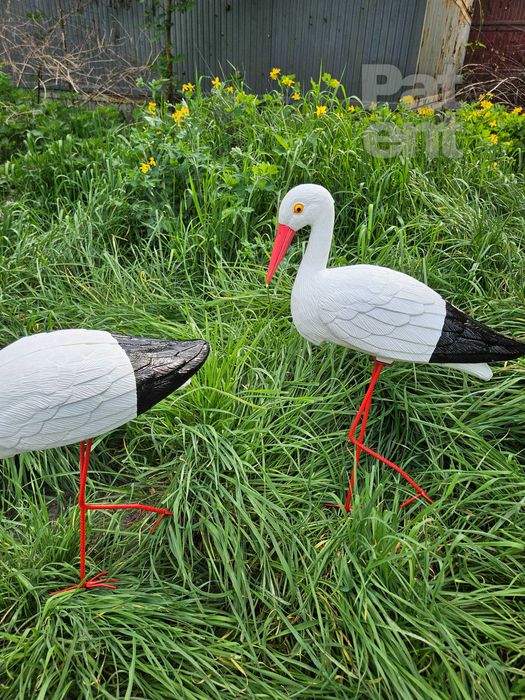 Figurki bocian bociek do ogrodu dekoracja działka ozdoba 2 szt.