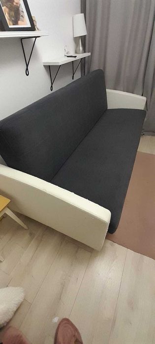 Wersalka szara biala 208 cmx118 cm