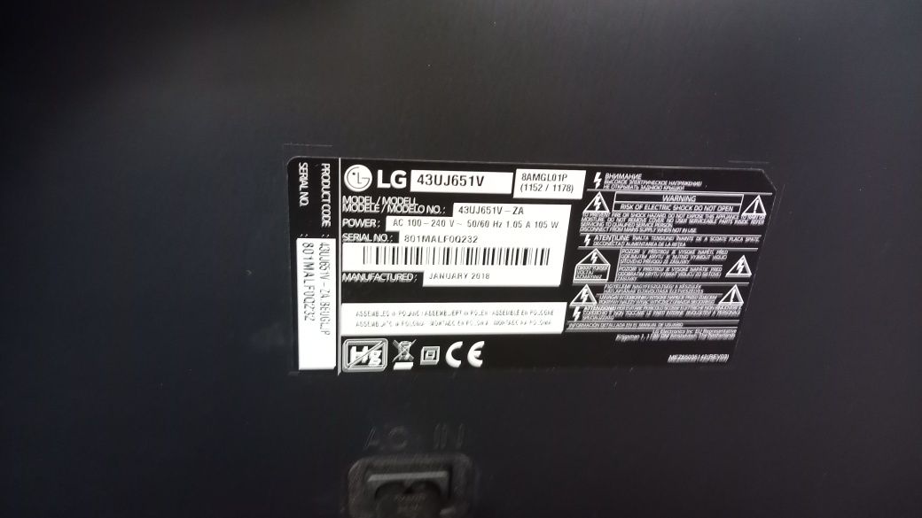 TV LG para peças