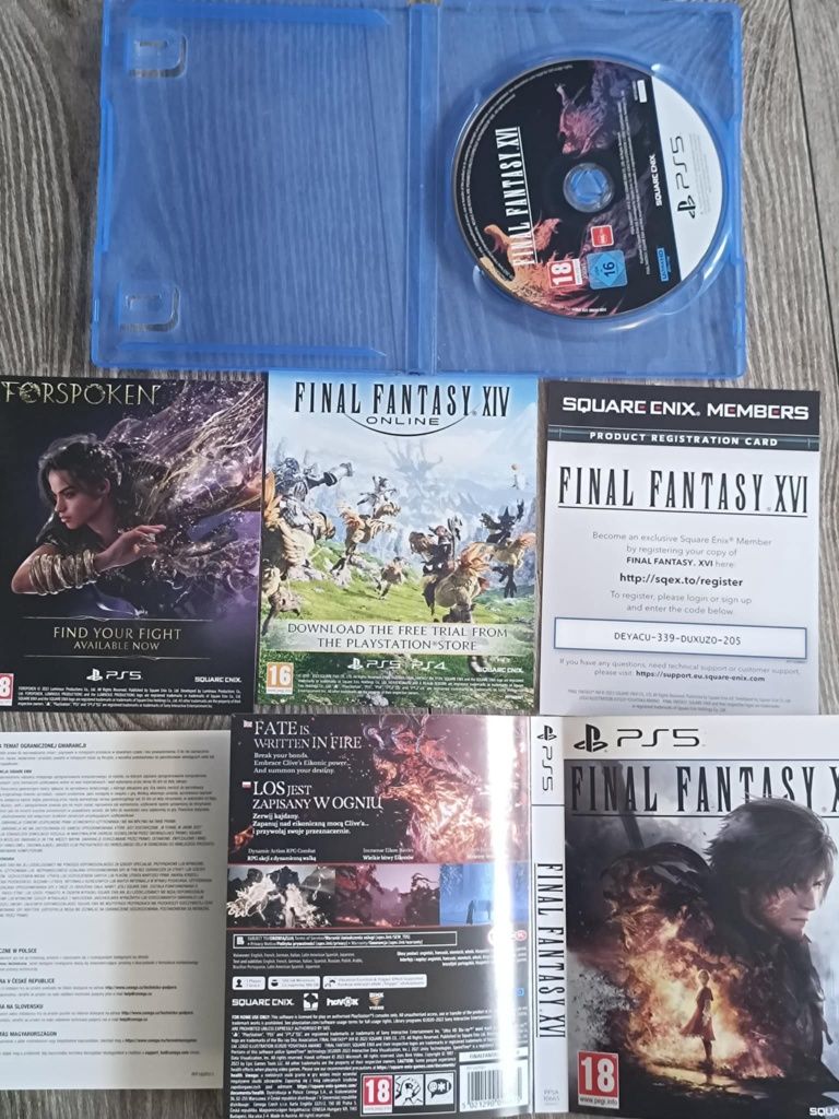 Final Fantasy XVI Final Fantasy 16 pl stan idealny polska okładka  ps5