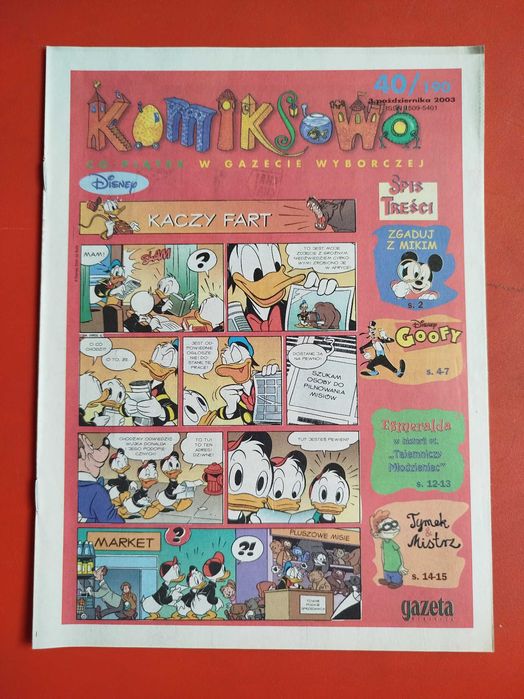 Komiksowo, komiks Gazeta Wyborcza, nr 40/190, 3 października 2003