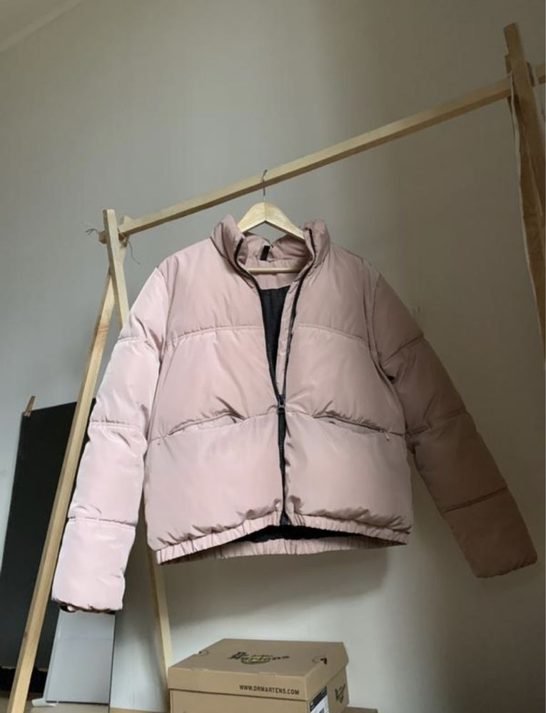 Розовый пуховик зима H&M /рожева зимня куртка
