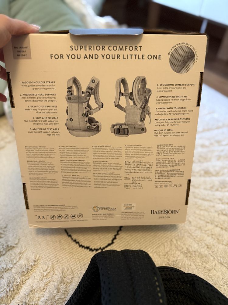 BABYBJORN - nosidełko Harmony 3D Mesh, Czarny