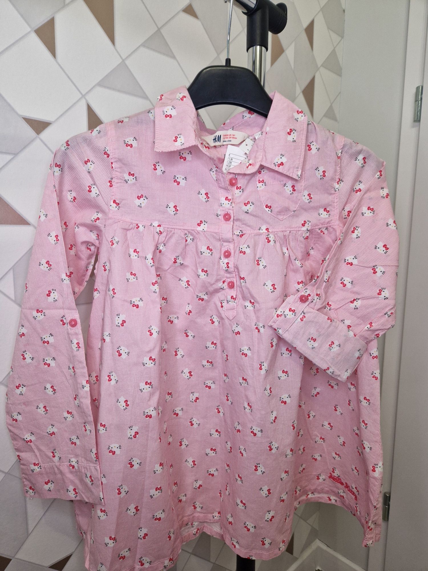 H&M Koszula 7-8 Lat różowa Hello Kitty 128