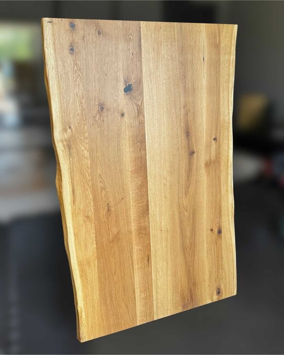 Blat dębowy oflis naturalna krawędź live edge 130x80 dąb