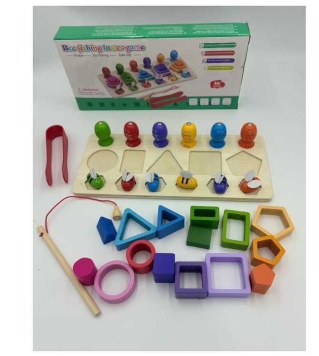 Zabawki magnetyczne Montessori, w tym wieża edukacyjna i wędka