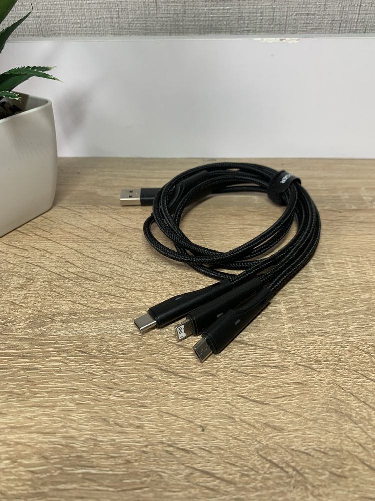 Універсальний кабель Essager 3в1 USB, Lightning, Micro USB, Type-C 3A