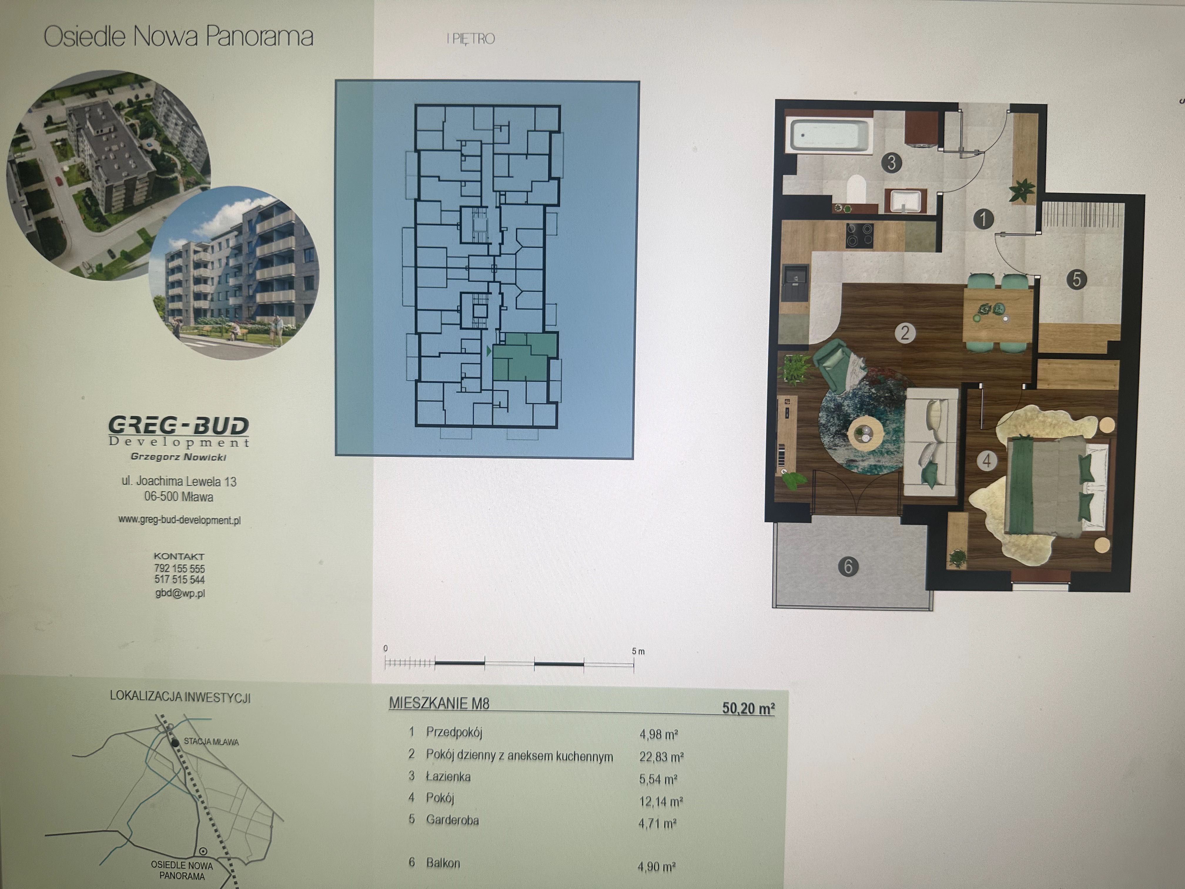 Mieszkanie 50,20 m² Nowa Panorama, Budynek A i komórka lokatorska 2,16