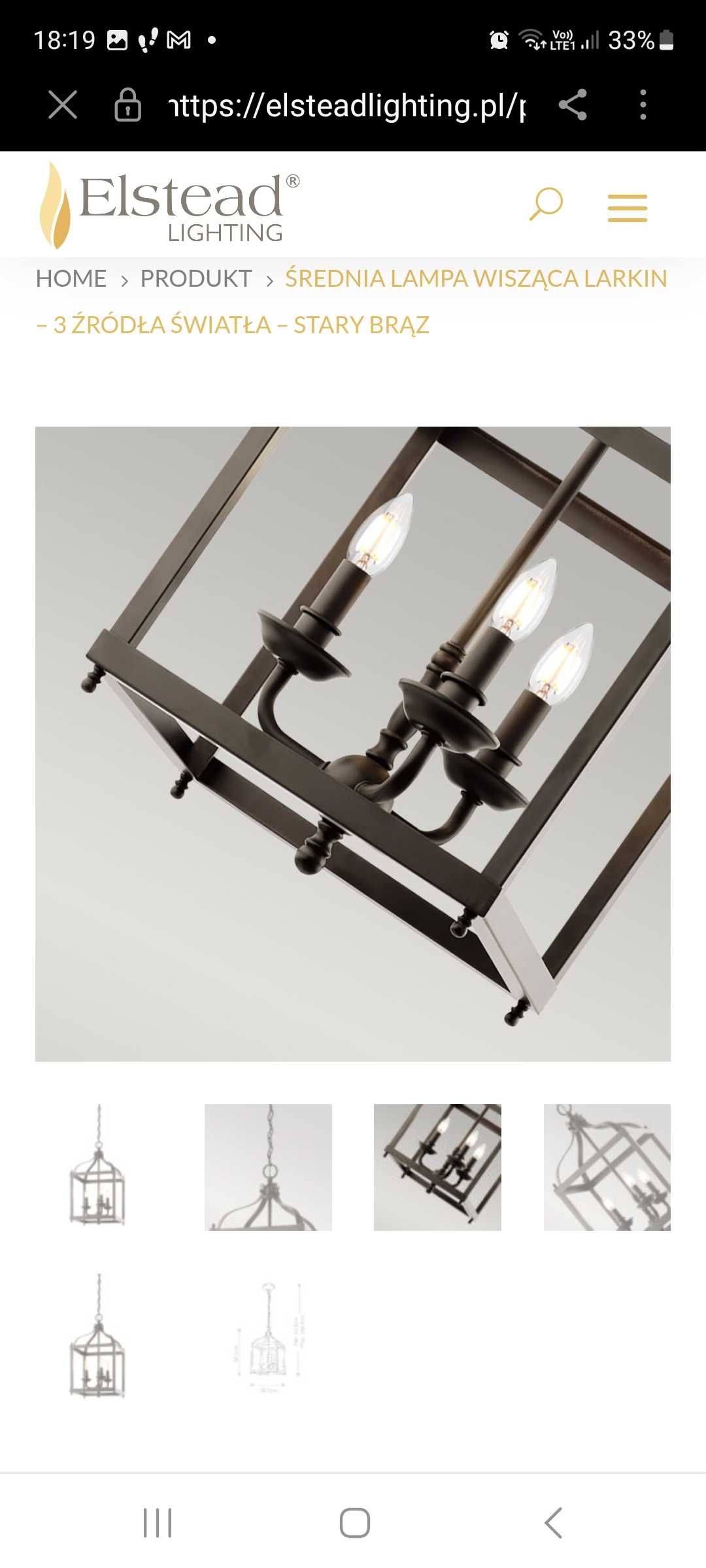 2 Lampy Hampton wiszące LARKIN KL/LARKIN/P/S OZ Elstead