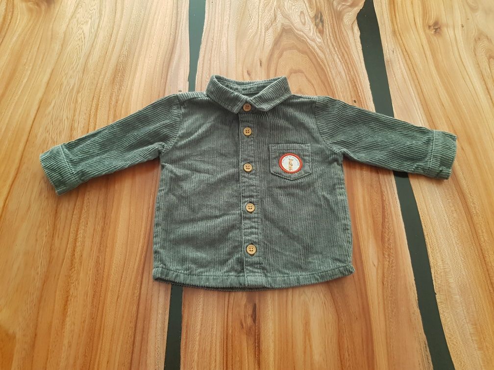 Świetna stylowa sztruksowa rozpinana koszula dla chłopca 0-3; 56-62