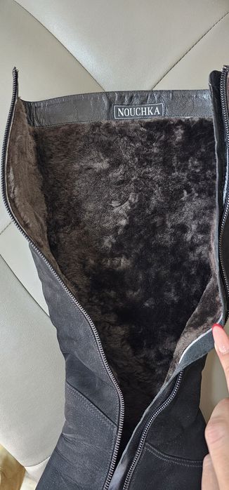 Сапоги чоботи замш хутро шкіра  Італія 40р.