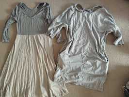 Dwie sukienki ciążowe, szare, medicine s, XS 36