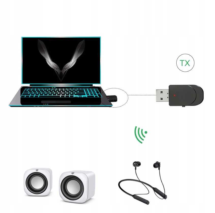 Mini adapter Bluetooth 5.0