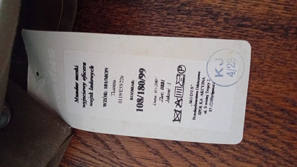 Mundur męski wyjściowy oficera wojsk lądowych wz101/MON marynarla