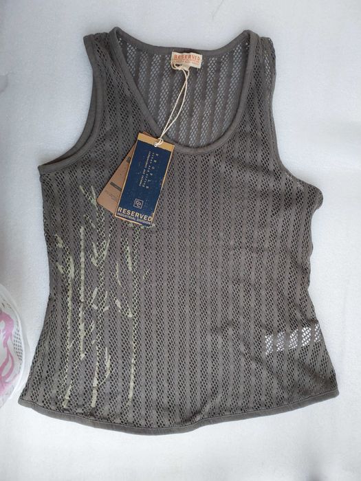 Nowa z metką bluzka-top-RESERVED-siateczka-khaki– M/L InPost