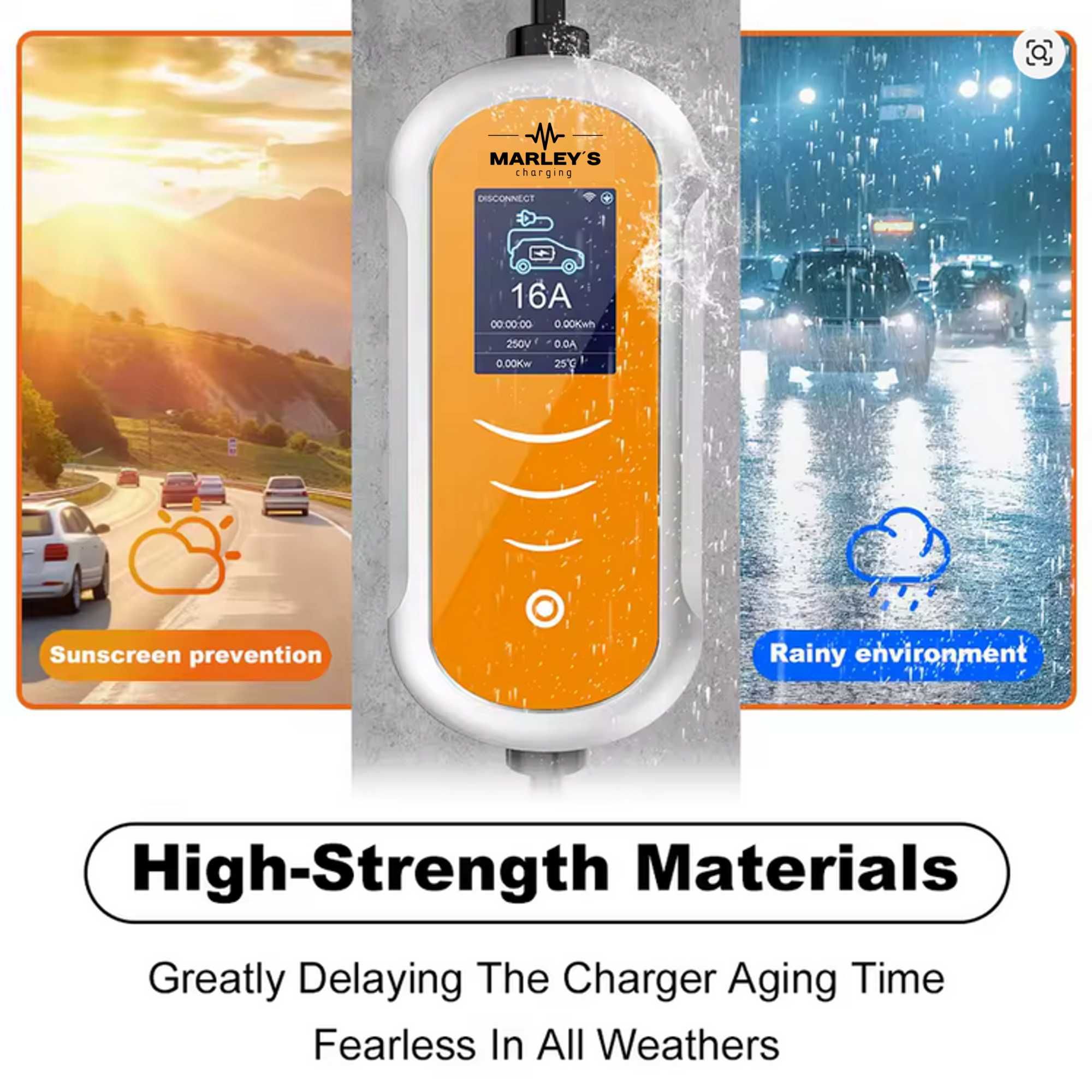 Carregador Portátil 11 kw - 16A -Tipo 2 - C/ APP WI-FI