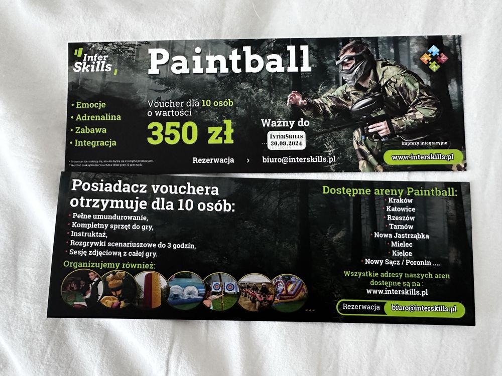 Bilet Voucher paintball Interskils