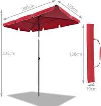 Parasol ogrodowy/ plażowy VOUNOT ROT 200x125 cm