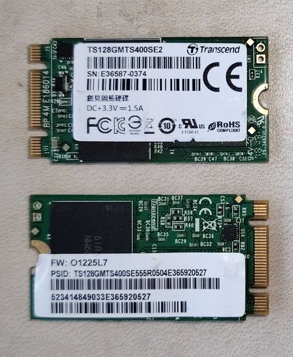 SSD диски mSATA/M.2 SATA/NVMe 2242/2280 на 128/256 ГБ в асортименті