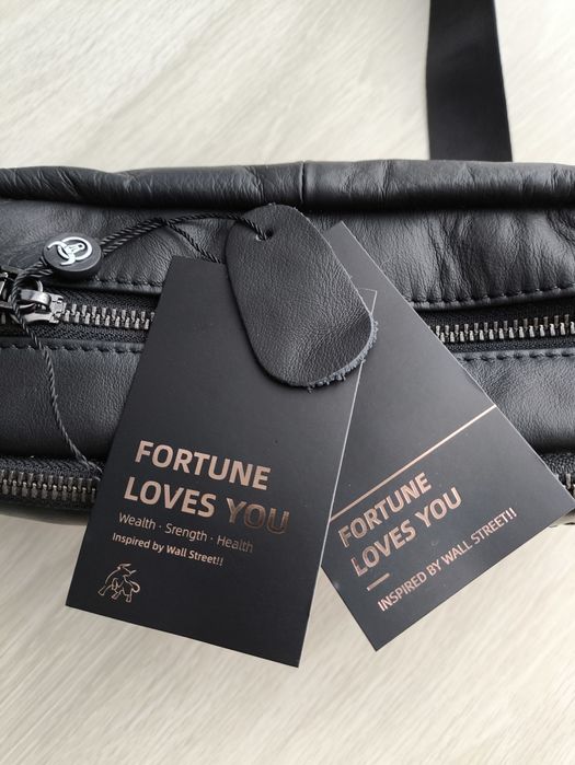 Listonoszka męska skórzana, czarna.