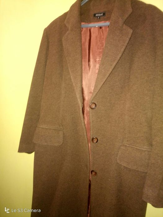 Casaco comprido, de mulher, côr castanho, de lã, como novo, da Kookay