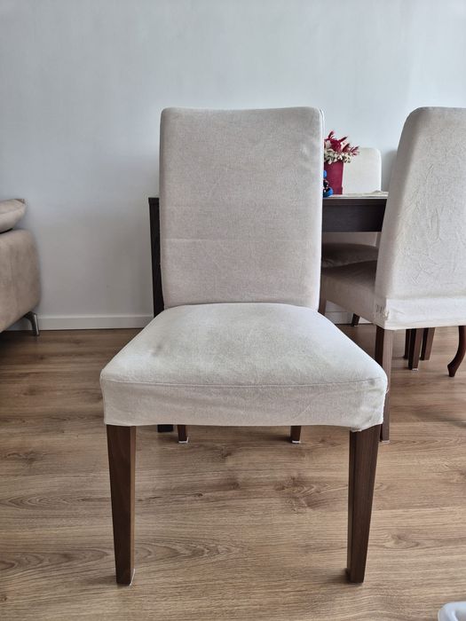 Mesa extensível IKEA EKEDALEN + 6 cadeiras HENRIKSDA (castanho escuro)