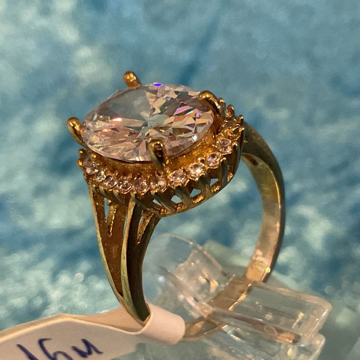 Anel em prata banhado a ouro tam,16 mm