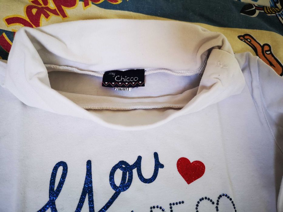 Blusa branca com gola para menina CHICCO