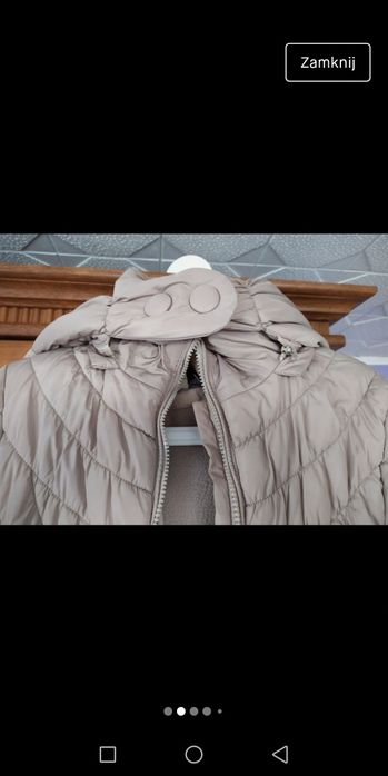 Kurtka damska zimowa marszczona beżowa rozm XL