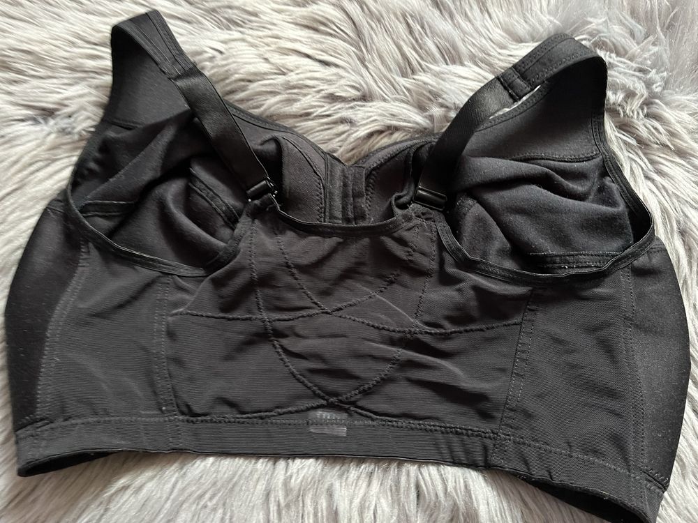 Glamorise biustonosz sportowy bez fiszbin czarny 80/85K wygodny luksus
