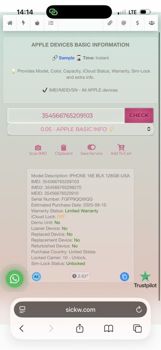 iPhone 16E 128Gb Black New