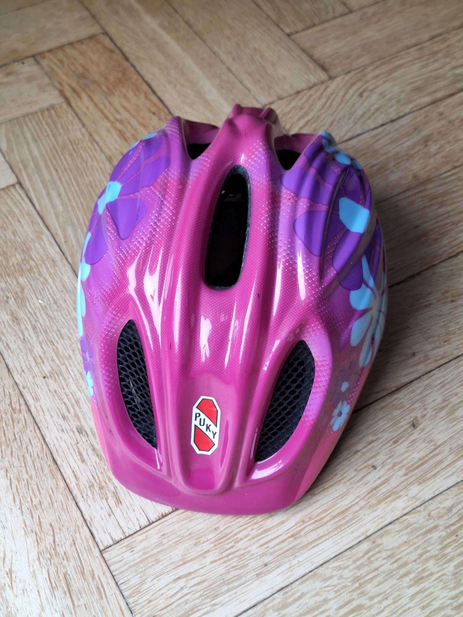 Kask rowerowy dziecięcy PUKY - różowy - obwód 46-54 cm.