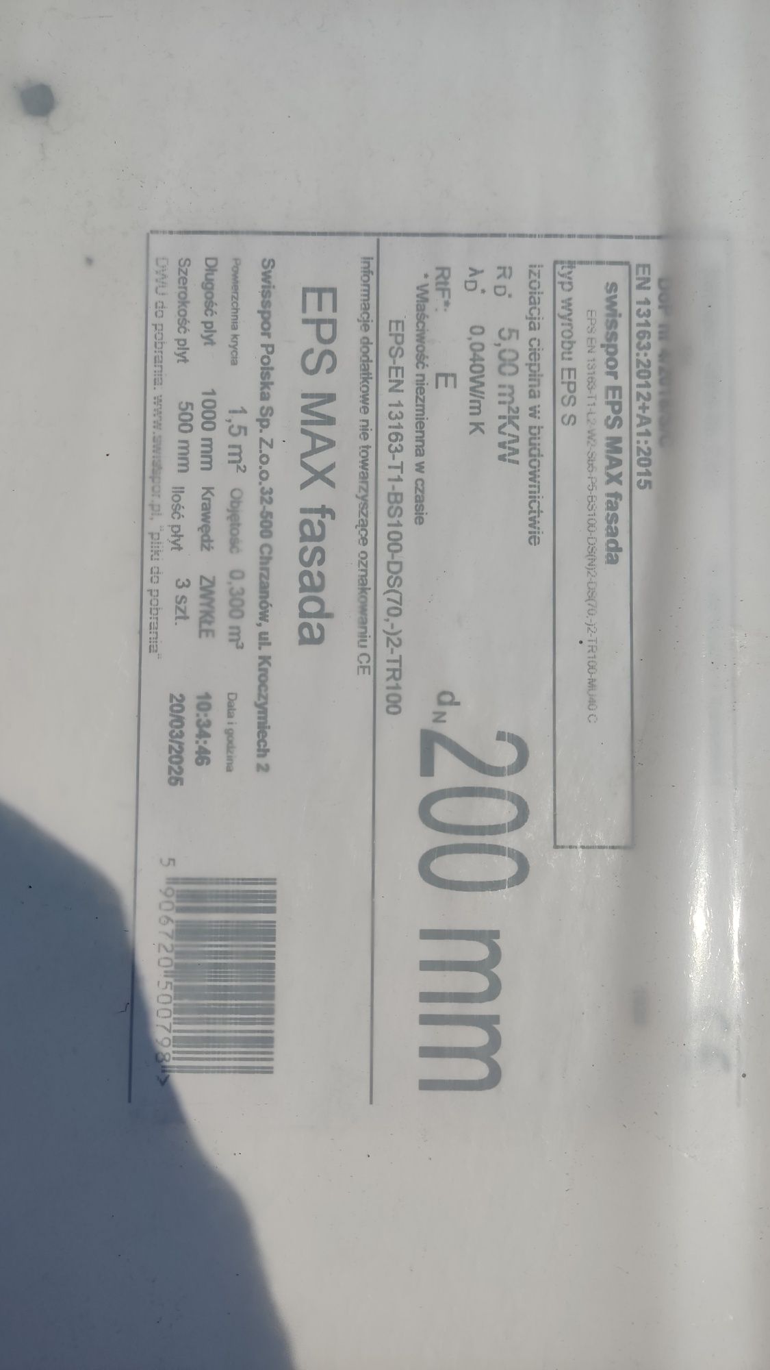 Styropian SWISSPOR EPS Max Fasada 20cm 040