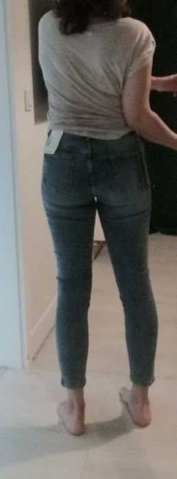 Nowe spodnie 36 jeansy dżinsy Diverse skinny wysoki stan krótsza nogaw