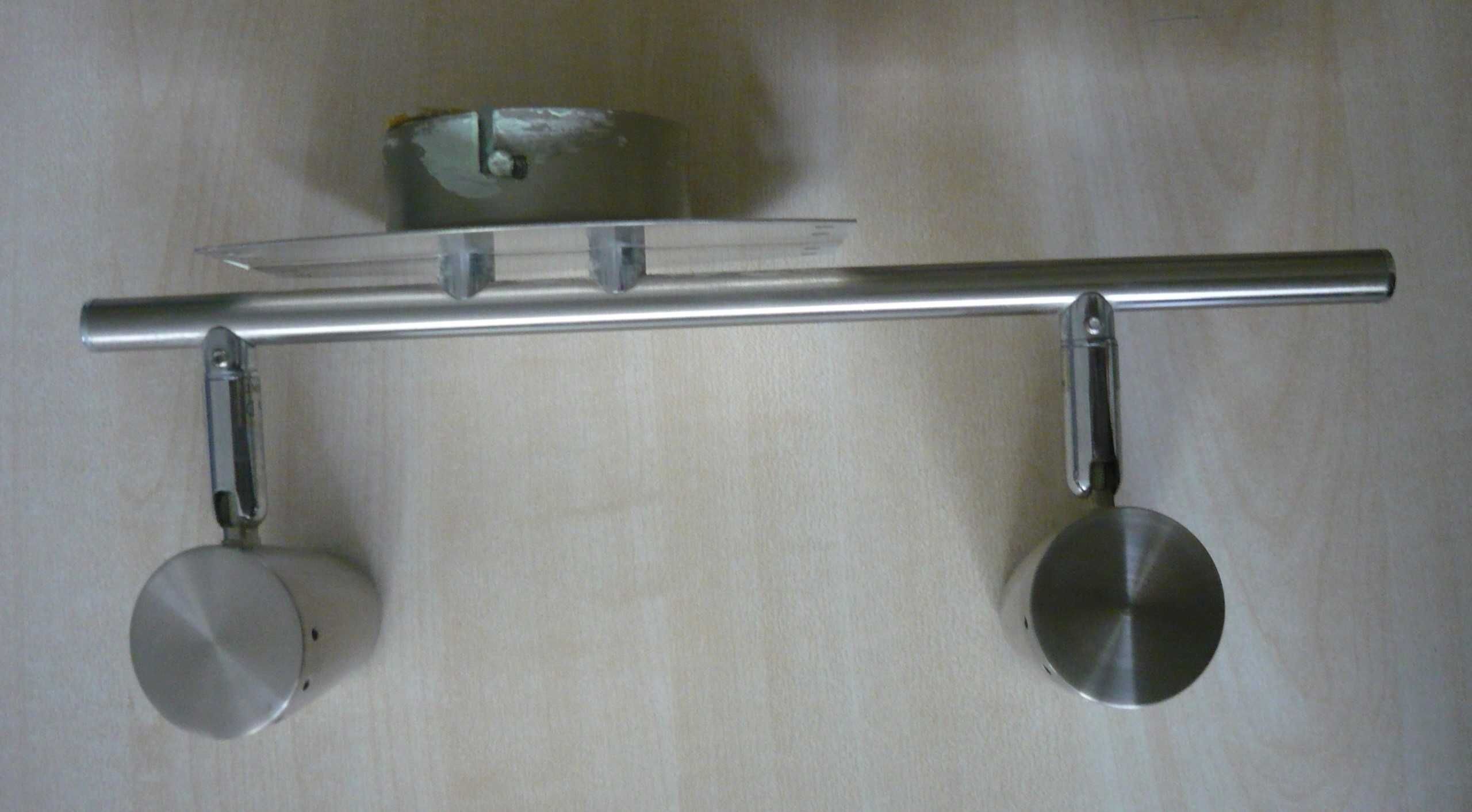 lampa sufitowa  ścienna spot 2  srebrna metalowa