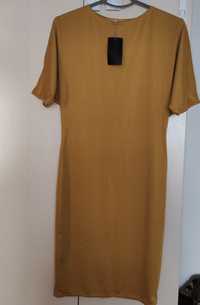 Повсякденна сукня гірчичного кольору з паском
