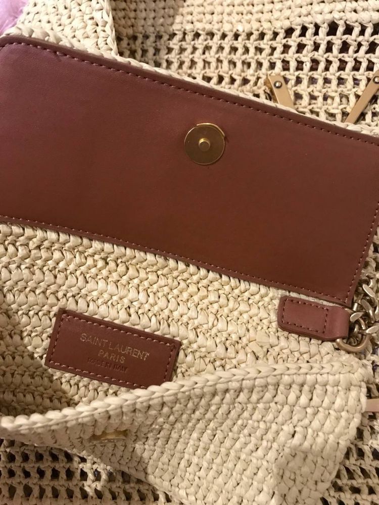 Yves saint laurent raffia icare tote bag шопер пляжна сумка оригінал