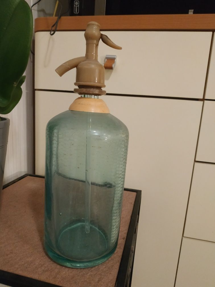 OKAZJA Stary szklany syfon retro vintage z 60-lat PRL