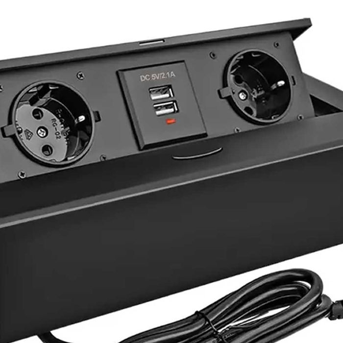 Розетка вбудована подвійна 2 USB висувна прихована встроенная скрытая