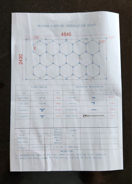 Свет,Лампы Соты, Hex Led ,Гараж, Сто, Магазин, Офис,Потолок Грильято