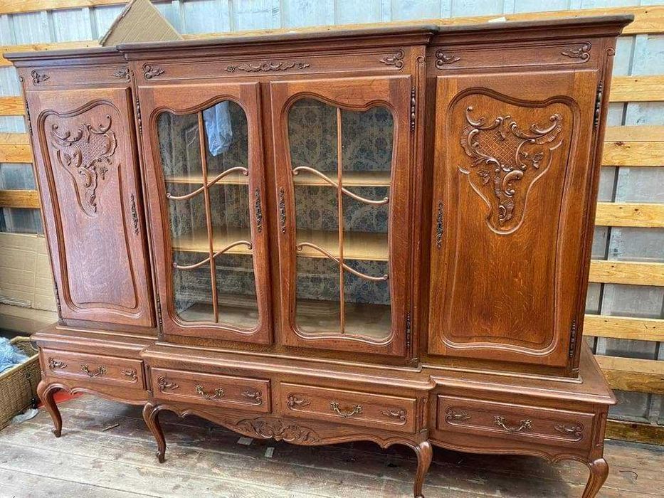 Witryna biblioteka drewniana barokowa stan bdb rzeźbiona FV DOWÓZ