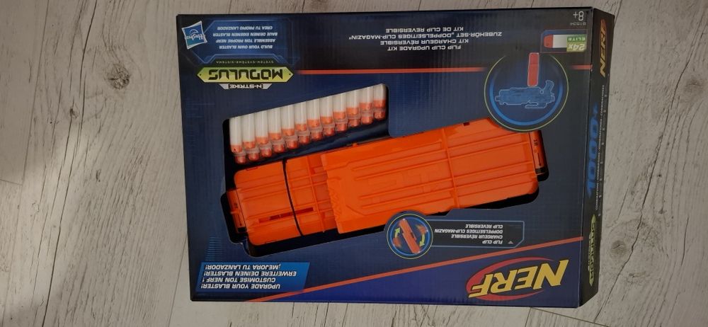 Nerf Modulus N-Strike B1534 podwójny magazynek Flip Clip + 24 strzałki